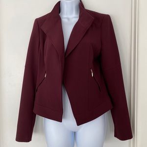 WHITE HOUSE BLACK MARKET Burgundy Open Front Blazer Size 6